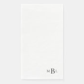 Serviette En Papier Monogramme noir tout simplement élégant (Devant)