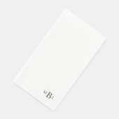 Serviette En Papier Monogramme noir tout simplement élégant (Coin)