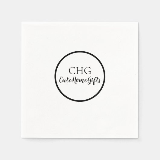 Serviette En Papier Monogramme Nom Boutique (Devant)