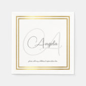 Serviette En Papier Monogramme (nom et initiale) Serviettes standard (Devant)