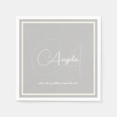 Serviette En Papier Monogramme (nom et initiale) Serviettes standard g (Devant)