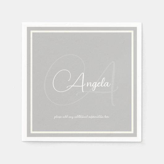 Serviette En Papier Monogramme (nom et initiale) Serviettes standard g (Devant)