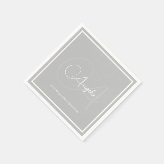 Serviette En Papier Monogramme (nom et initiale) Serviettes standard g (Coin)