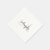 Serviette En Papier Monogramme (nom + initiale) sur l'étalon blanc (Coin)