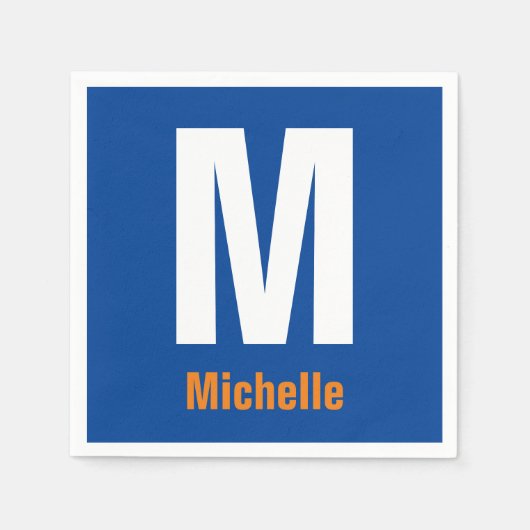 Serviette En Papier Monogramme Nom propre Initiale moderne Plaine mini (Devant)