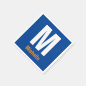Serviette En Papier Monogramme Nom propre Initiale moderne Plaine mini (Coin)
