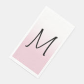 Serviette En Papier Monogramme Ombre blanc moderne (Coin)