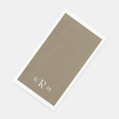 Serviette En Papier Monogramme Or & Blanc (Coin)
