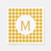 Serviette En Papier Monogramme Or En vichy simple (Devant)