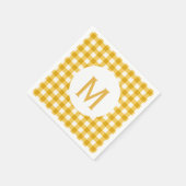 Serviette En Papier Monogramme Or En vichy simple (Coin)