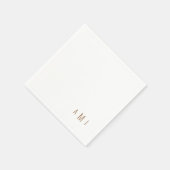 Serviette En Papier Monogramme or simple de police simple moderne (Coin)