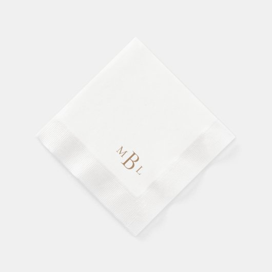 Serviette En Papier Monogramme Or Simplement Élégant Coin (Coin)