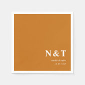 Serviette En Papier monogramme orange-brun (Devant)