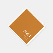 Serviette En Papier monogramme orange-brun (Coin)