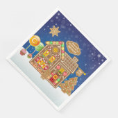 Serviette En Papier Monogramme Pain d'épice Maison Noël Cookies Bonbon (Coin)