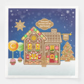 Serviette En Papier Monogramme Pain d'épice Maison Noël Cookies Bonbon (Devant)