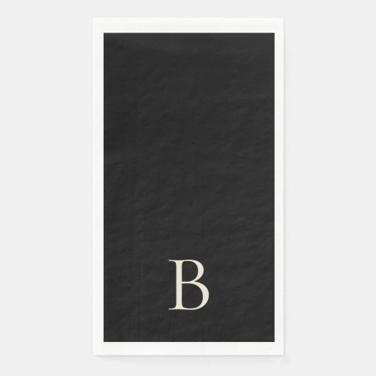 Serviette En Papier Monogramme Papier noir simple Napoléon (Devant)