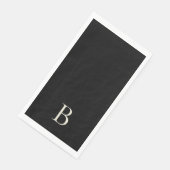 Serviette En Papier Monogramme Papier noir simple Napoléon (Coin)