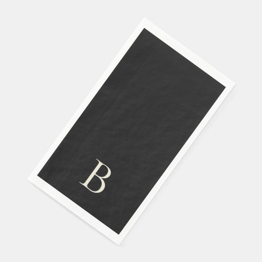 Serviette En Papier Monogramme Papier noir simple Napoléon (Coin)