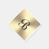 Serviette En Papier monogramme personnalisé brillant or métallique per (Coin)