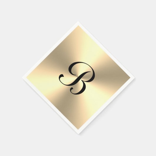 Serviette En Papier monogramme personnalisé brillant or métallique per (Coin)