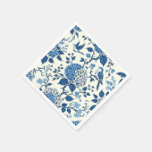 Serviette En Papier Monogramme personnalisé Chinoiserie Bleu et blanc (Coin)