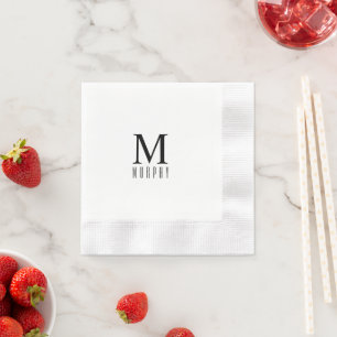 Serviette En Papier Monogramme personnalisé initiale et nom de famille