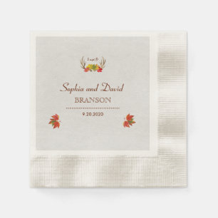 Serviette En Papier Monogramme personnalisé Mariage de automne Russe A
