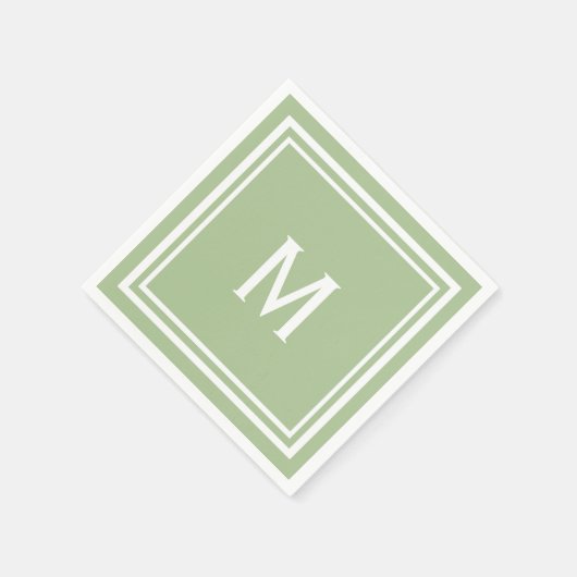 Serviette En Papier Monogramme personnalisé moderne et élégant (Coin)