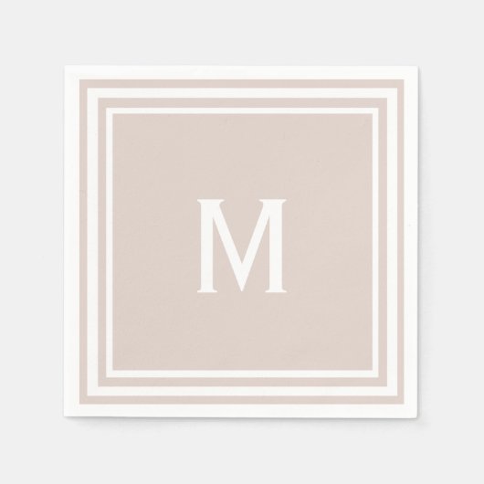 Serviette En Papier Monogramme personnalisé moderne et élégant (Devant)