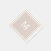 Serviette En Papier Monogramme personnalisé moderne et élégant (Coin)