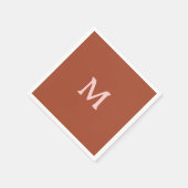 Serviette En Papier Monogramme personnalisé orange brûlé (Coin)