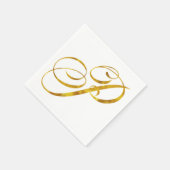 Serviette En Papier Monogramme personnalisé P Faux Gold Foil Monogramm (Coin)