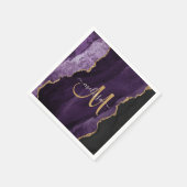 Serviette En Papier Monogramme personnalisé Parties scintillant or vio (Coin)