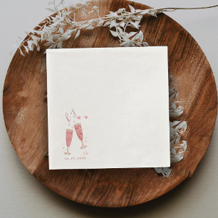 Serviette En Papier Monogramme personnalisé pour enterrement de vie de