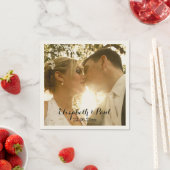 Serviette En Papier Monogramme photo Mariage personnalisé (En situation)