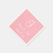 Serviette En Papier Monogramme Pink Classé Monochromatique serviettes (Coin)