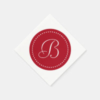 Monogramme point blanc/rouge foncé