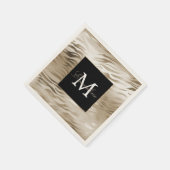 Serviette En Papier Monogramme Poster de animal Gold Zebra (Coin)