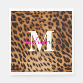 Serviette En Papier Monogramme Poster de animal léopard (Devant)