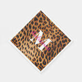 Serviette En Papier Monogramme Poster de animal léopard (Coin)