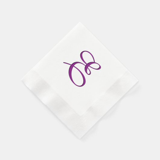 Serviette En Papier Monogramme pourpre initial (Coin)