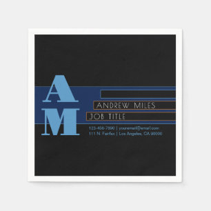 Serviette En Papier Monogramme rétro-moderne & Formes et couleurs modi