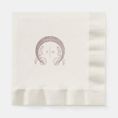 Serviette En Papier Monogramme rose Art Nouveau Initiales Décor Table (Devant)