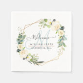 Serviette En Papier Monogramme Rose de crème d'ivoire d'aquarelle rust (Devant)