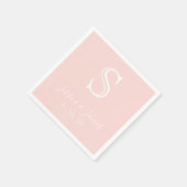Serviette En Papier Monogramme rose pâle Rose or (Coin)