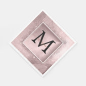 Serviette En Papier Monogramme rose Parties scintillant or (Coin)
