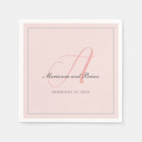 Monogramme Rose rose, bleu et gris de colombe