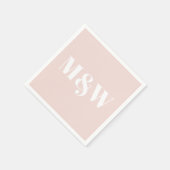 Serviette En Papier monogramme rose vif mariage papier initialisé (Coin)