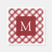 Serviette En Papier Monogramme rouge (Devant)